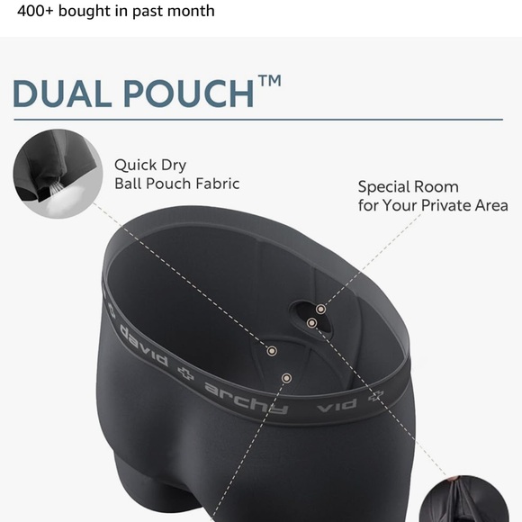 NWOT David Archy Ultra Soft Micro Modal Moisture Wicking Boxer Brief BLK XXL - Picture 6 of 6